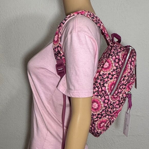 Share Vera Bradley Small Backpack in Performance Twill Raspberry Medallion NWT - Picture 8 of 13